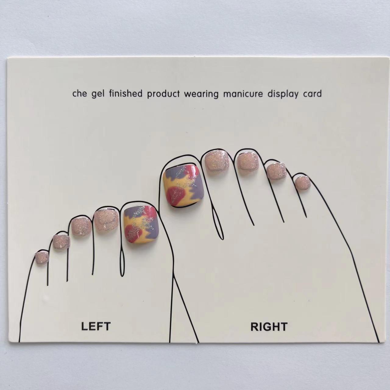 

24-Piece Set: Colorful Cute Summer Fake Toenails