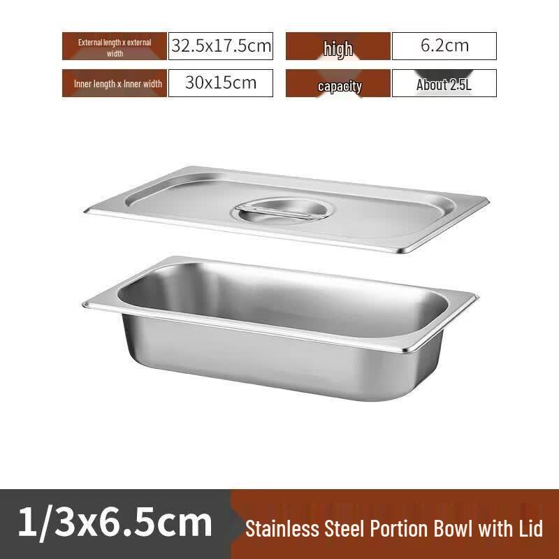 Stainless Steel Gastronorm Food Pan with Lid