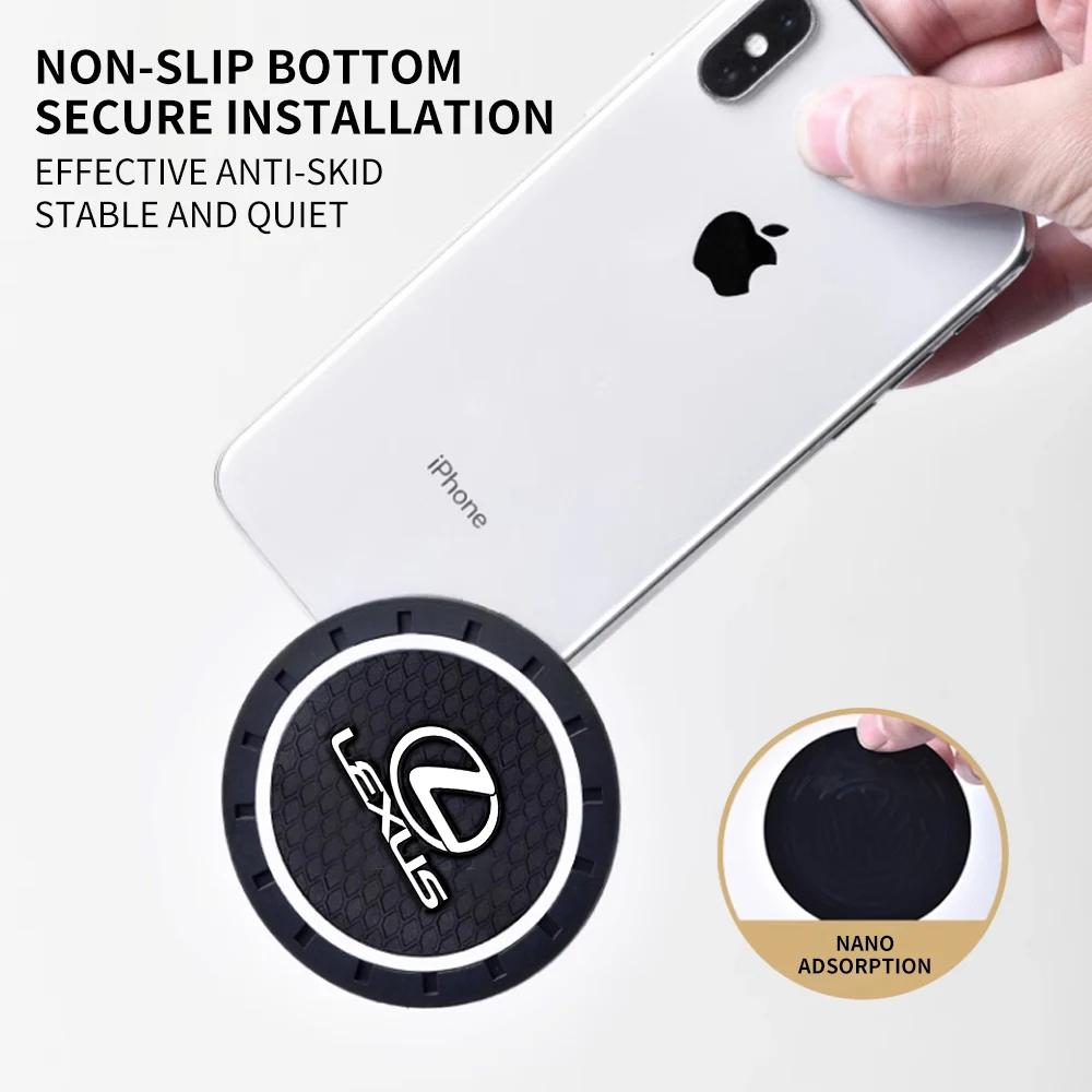 Car Anti-Slip Silicone Coaster Waterproof Water Cup Mat For Lexus ES300 RX330 RX300 GS300 IS250 IS200 CT200h IS300 NX RX HS SC