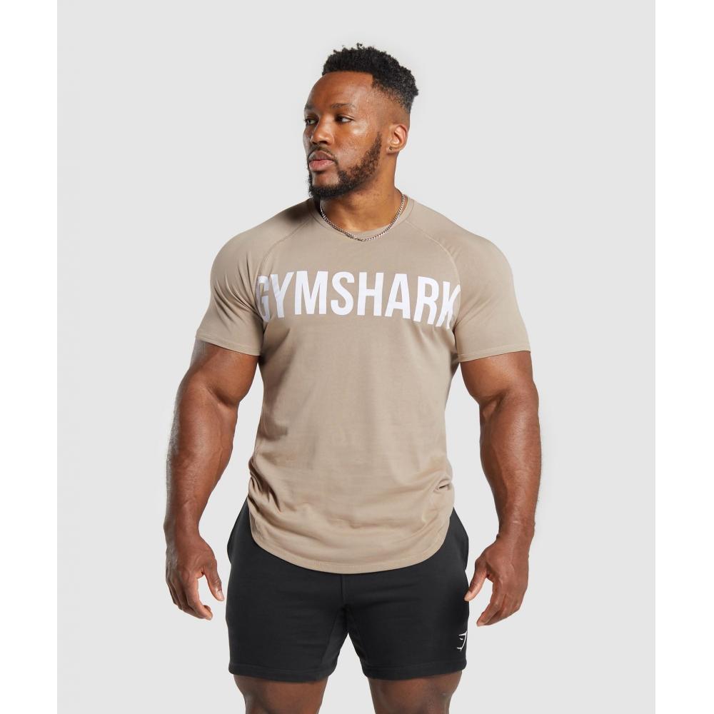 

GYMSHARK Impact T Shirt Sand Brown A6A5Z NBZS S