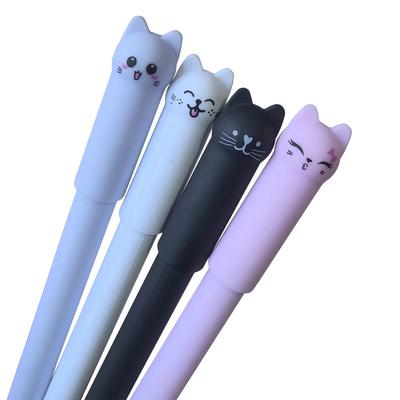 4-12 szt. Urocze długopisy z kotami Kawaii Zmazywalne długopisy żelowe Zestaw 0,5 mm Niebieski/Czarny tusz Długopisy kulkowe Artykuły szkolne biurowe Artykuły piśmiennicze