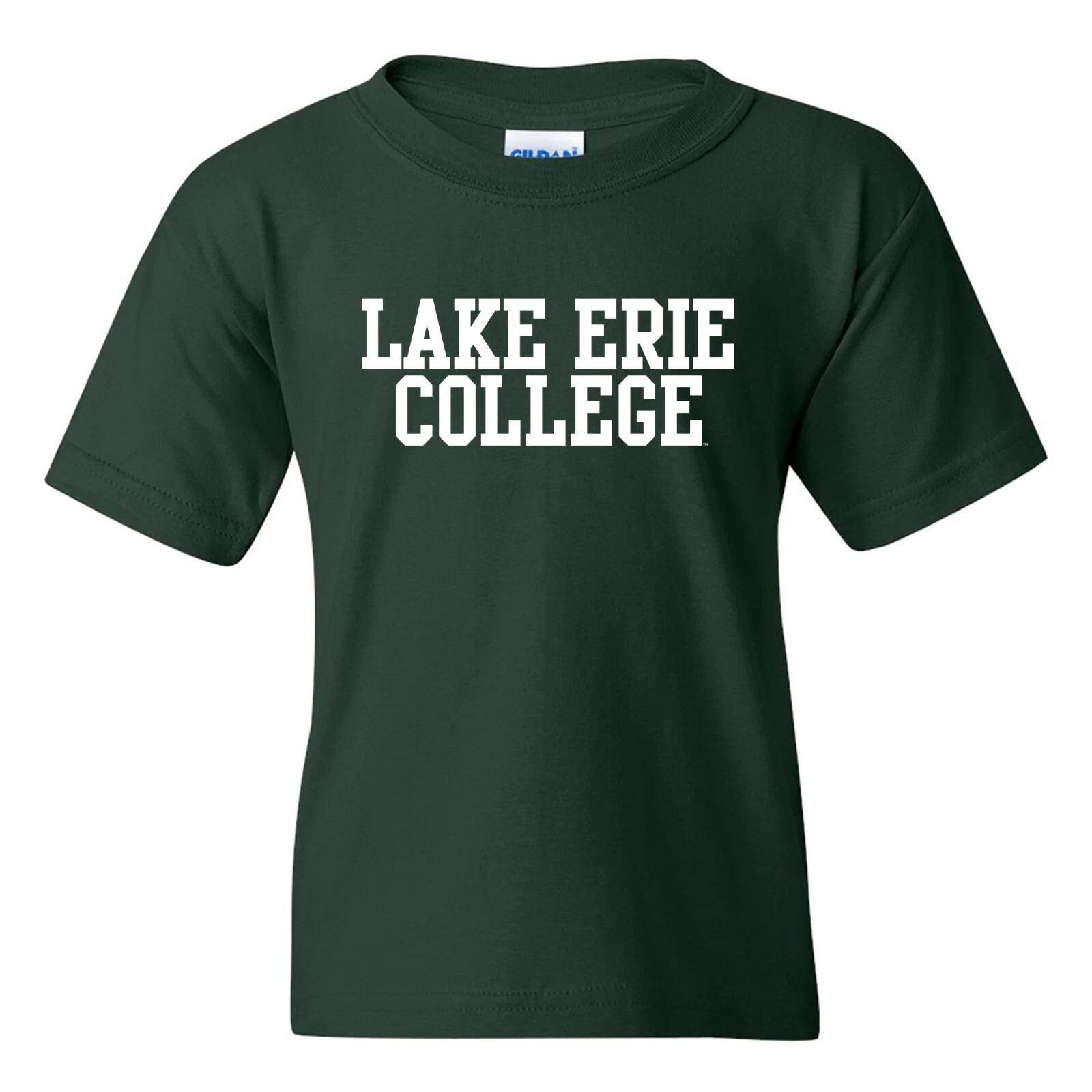 Lake Erie College Storms Basic Block Youth T-Shirt - Forest 3XL