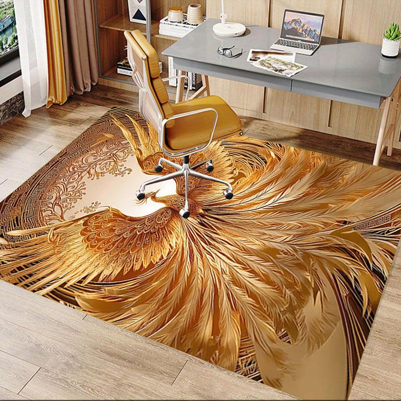 1PC Phoenix Feather Extra Large Non Slip Floor carpet, Office, family, Studio Large Area Rug Indoor Rugs, Bold Statement Piece