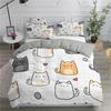 Juego de Ropa de Cama de Dibujos Animados Gatos Lindos Cómoda Funda Nórdica Funda de Almohada Juego de Cama Decoración Habitación Infantil Textiles para el Hogar