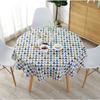 Nordic Round Tablecloth Christmas Tree Pattern Washable Cover Colored Stripe For Tea Table Dining Decor