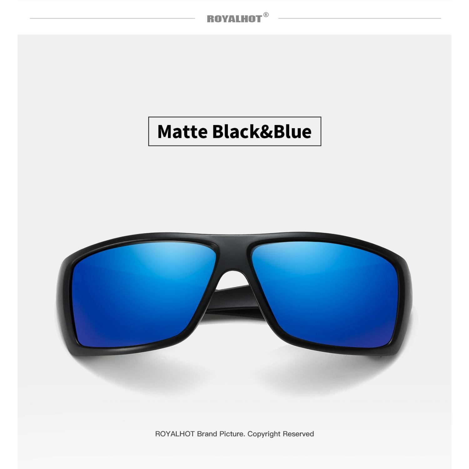 RoyalHot унисекс поляризационные синие спортивные солнцезащитные очки винтажные — фото 14