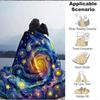 1pc Starry Night Cosmic Swirl Blanket, Lightweight Flannel Throw Blanket For Sofa, Bed, Travel, Camping, Living Room, Office, Couch, Chair, And Bed