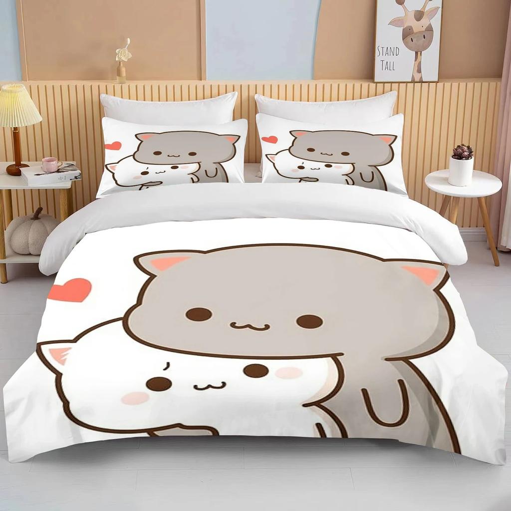 Bubu Dudu Cartoon Cute Bear Kawaii Christmas Gift King Twin Double Boys Bedding Set Microfiber or Polyester Duvet Cover Set