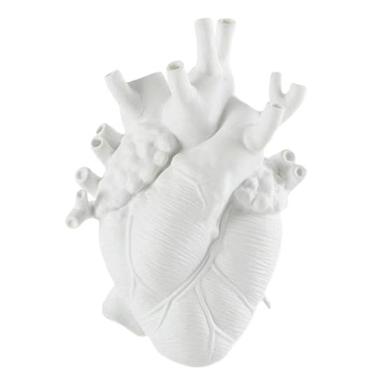 Xiaobudian Heart Shaped Flower Vases, Resin Vase, Creative Holder, Modern Art Style Decorative Vase for Home Wedding Valentine Gift Desktop