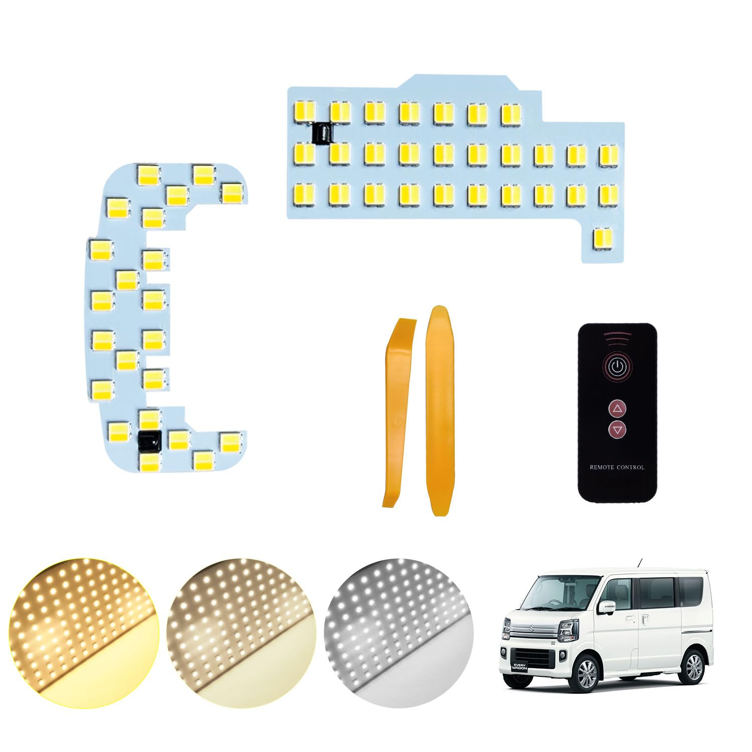 

Zealsun Светодиодная лампа салона для каждого универсала DA17W DA64W, настраиваемая светодиодная подсветка салона с диммированием и памятью, с пультом дистанционного управления и специальными инструментами в комплекте, переключение 3 цветов,