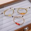 Handcrafted Ethnic Style Bracelet Colorful String Woven Bracelet Six-Syllable True Word Buckle Bead Finished Jewelry Gift