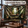 Floral Garden Theme Throw Blanket Custom Name Text Personalized Blanket Soft Cozy Blanket for Home Sofa Bed