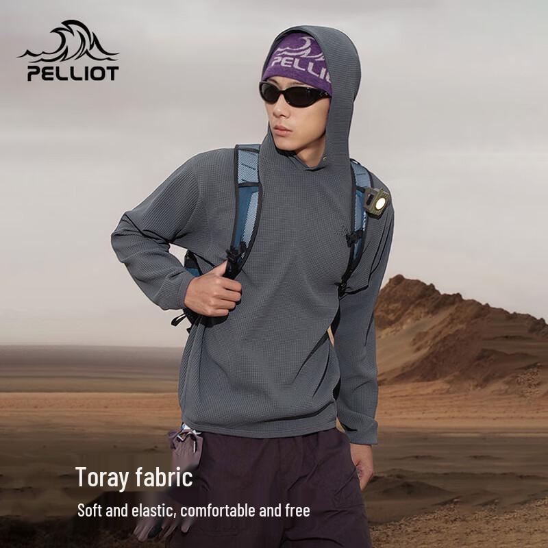 Pelliot Unisex Hooded Waffle Sweatshirt