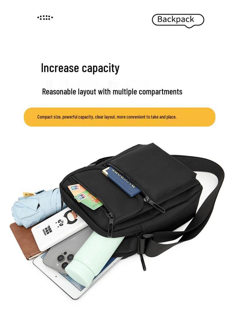 Men's Trendy Multi-Layer Crossbody Bag - Versatile Casual Vertical Shoulder Sports Backpack