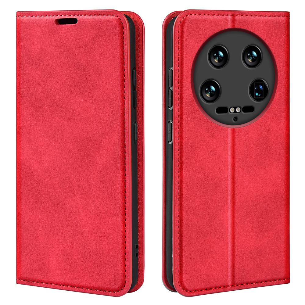

Для Xiaomi 14 Ultra чехол PU кожаный кошелек флип магнитный защитный чехол для телефона Red