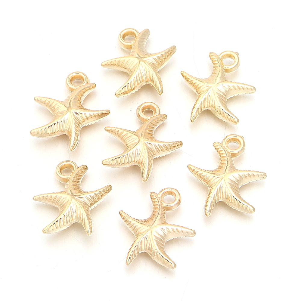 50pcs/lot CCB Starfish Charms Marine Animal Pendants For Jewelry Making DIY Bracelet Necklace Pendant Keychain Accessories