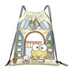 Custom K-KeroKeroKeroppies Drawstring Bags Men Women Foldable Sports Gym Sackpack Frog Cartoon Shopping Storage Backpacks