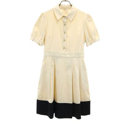 Short Sleeve Half Button One Piece Off-white Women Used