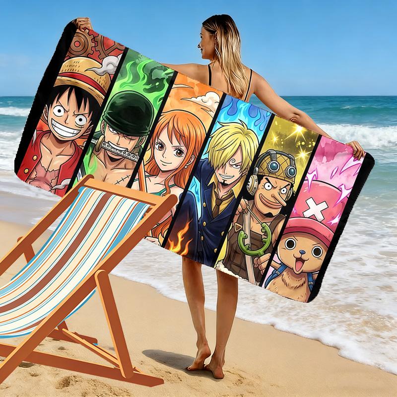 One Piece Print Beach Towel, Large Soft Quick Dry Towel for Beach Camping Swimming