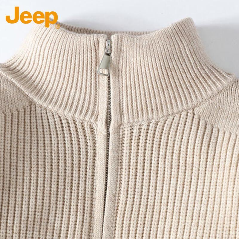 JEEP Men's Thickened Quarter-Zip Pullover Sweater