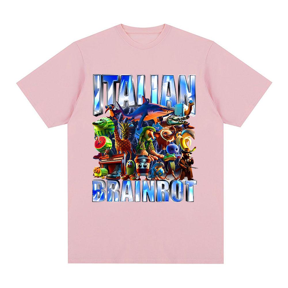 Italian Brainrot Tralalero Tralala Tung Tung Tung Sahur Bombardiro Crocodilo Funny Meme Graphic T-shirt Men Women Fashion Tshirt
