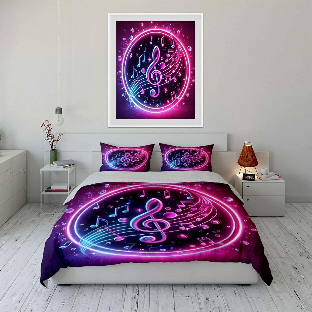 Music-Themed Decorative Set for Events Soft Skin-Friendly Bedding Set Includes 1 Duvet Cover And 2 Pillowcase Gift