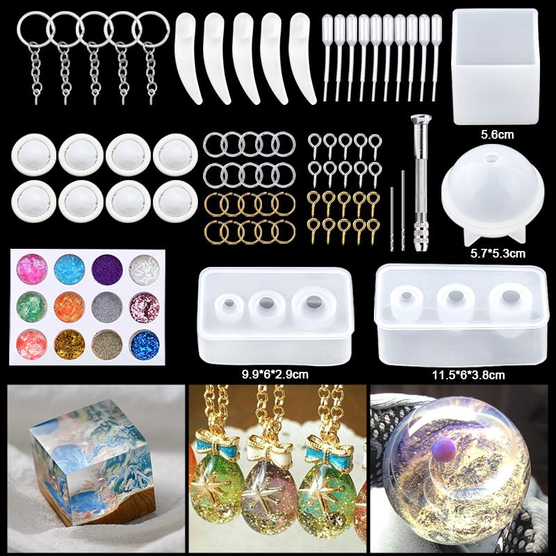 Epoxy Casting Molds Set Silicone UV Casting Tools Kits Resin Casting Molds For Jewelry Making DIY Earring Findings 16 Styles