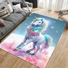 Enchanted Unicorn with Rainbow Mane Rug Non-slip rug suitable for living room and bedroom sofas.