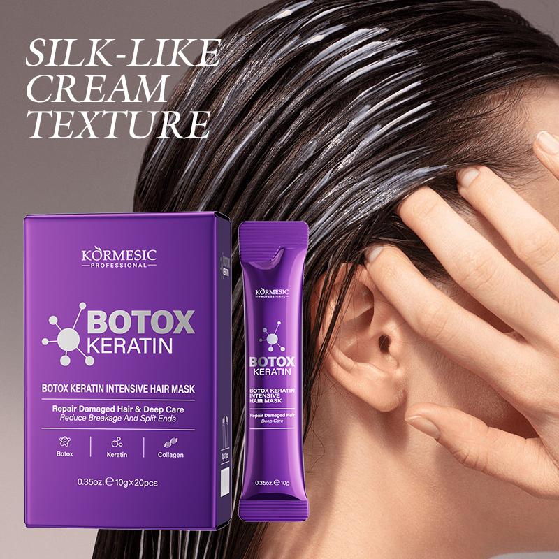 Botox Keratin Intensive Hair Mask for Repairing Damaged Hair - Reduces Breakage and Split Ends, Deeply Moisturizes for Soft, Shiny Hair