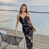 Styl wakacyjny na plażę Lato Halter Top Kwiatowy Wzór Letnia Torba Sukienka na biodra dla Kobiet