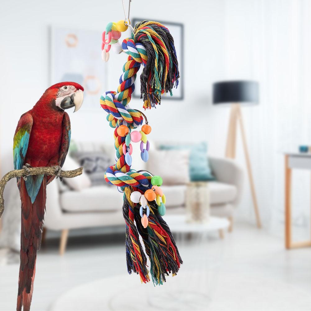 Parrot Toy Bird Chewing Toys Hanging Parrort Toy Playing Toy with Hanger
