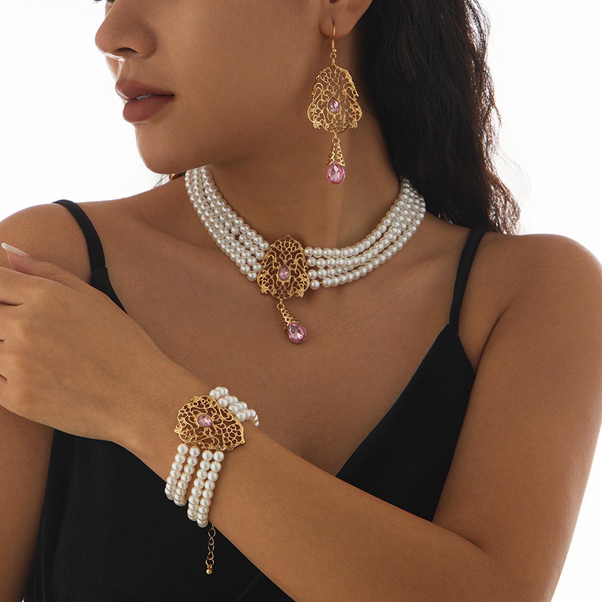 

Ingemark Роскошное многослойное ожерелье-цепочка со стразами из имитации циркона, браслет, женские свадебные серьги-кисточки, комплект с цирконом