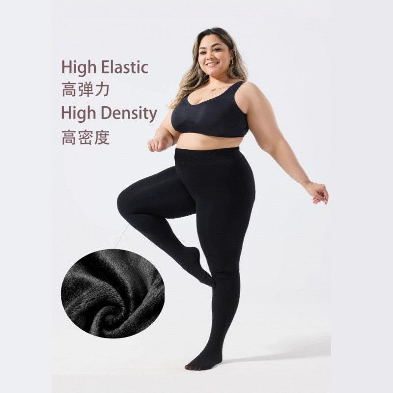 Large Size High Waist Winter Velvet Thickened Warm Outer Wear Integrated Bottoming Pantyhose Belly Pants
