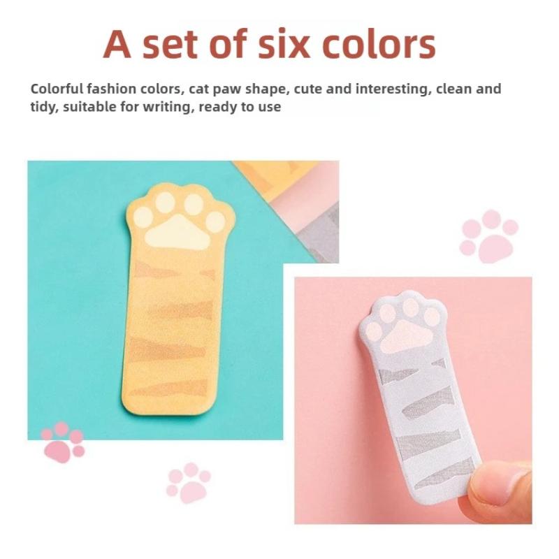 120 Pages Kawaii Stationery Cartoon Cat Paw Memo Pad Bookmark Flags Index Tab Sticky Notes Label Paper Stickers