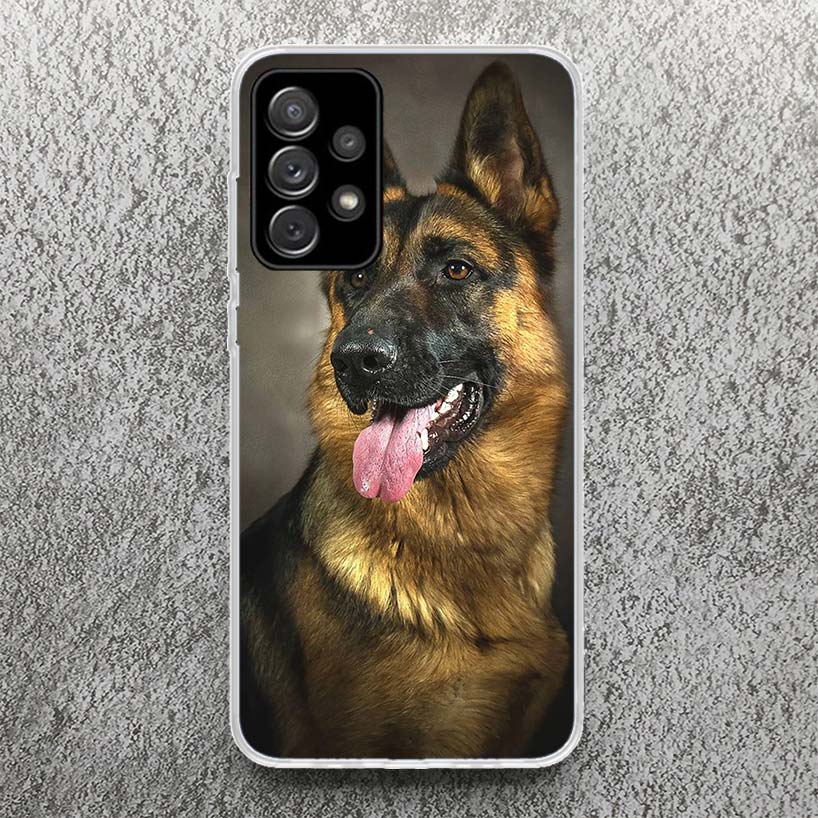 German Shepherd Dog Print Soft Case for Samsung A51 A50 A21S A70 A71 Phone Shell A31 A41 A10 A20E A30 A40 A6 A7 A8 A9 Pattern Co