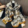 New floral silk scarves for women's summer travel, thin sunscreen silk scarves, holiday gifts for elders
