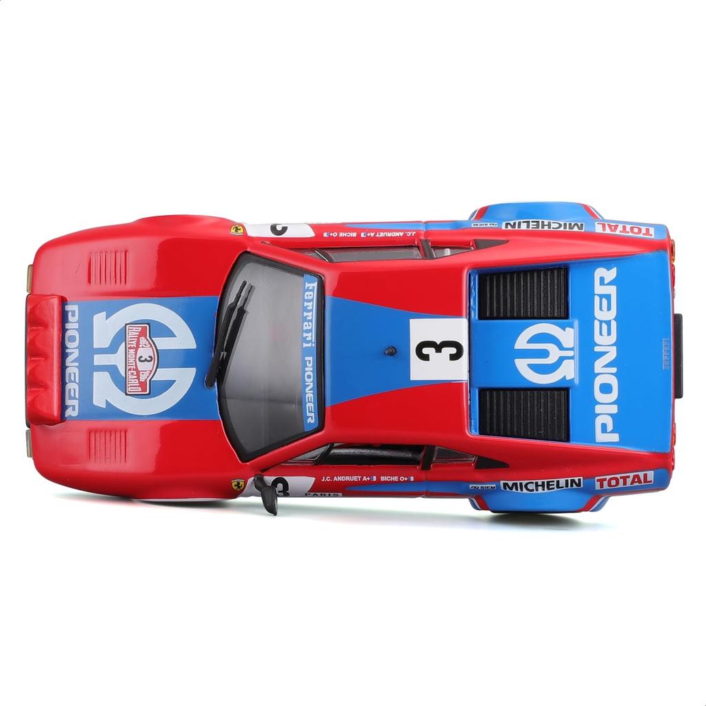 Bburago 1/43 Scale Ferrari 308 GTB 1982 #3 Red/Blue / Race Sports Car Diecast Model Car 18-36304