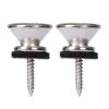 2Pcs Metal Guitar Strap Locks Guitar Strap Buttons Guitar Strap Buttons End Pins with Mounting Screws and Felts Cushions