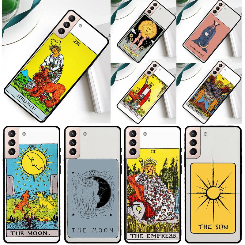 Tarot Card Astrology Sun Moon Lover Phone Case For Samsung Galaxy S25 Ultra S24 Ultra S9 S10 S20 S21 S22 S23 Plus S24 FE Cover