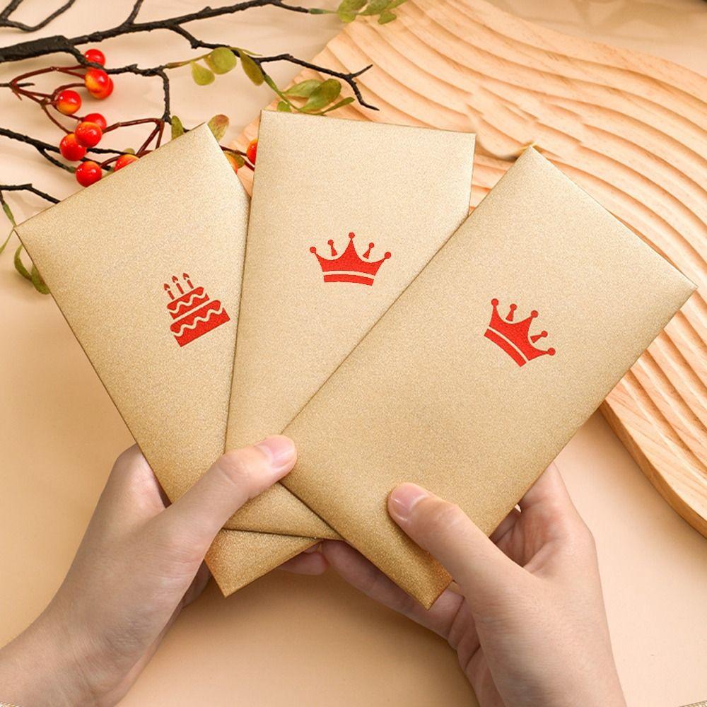 6pcs Chinese Style 2026 Red Envelopes Flash Gold Paper New Year Blessing New Year Red Packets Gift Minimalist