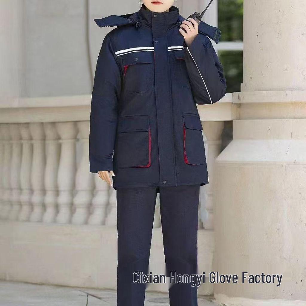 Men's Winter Anti-static Cotton-padded Work Jacket, Removable and Thickened for Warmth and Labor Protection.