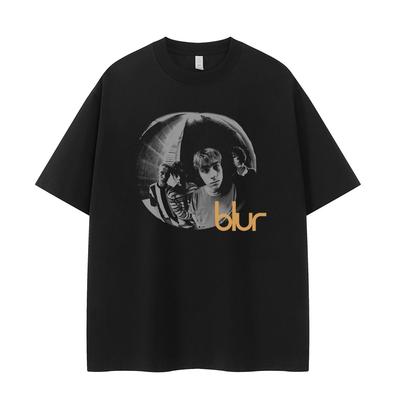 The BLUR BLUR Band Vintage American Street Like Rock Cotton Round Collar Men's and Women's Short Sleeve T-shirt