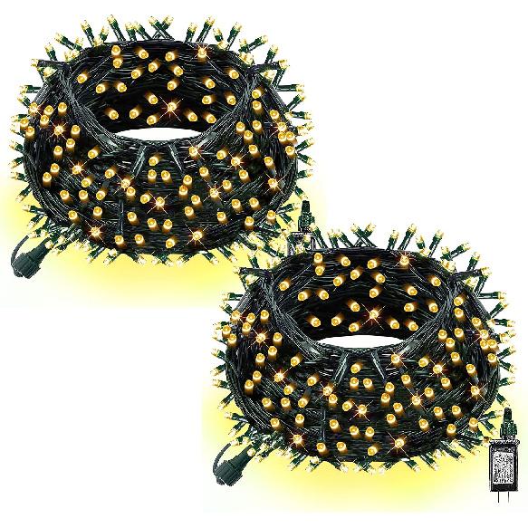 Dazzle Bright 132FT 400 LED Christmas Lights, Christmas String Lights Plug in with 8 Modes, Waterproof Christmas Decorations for Xmas Indoor Outdoor