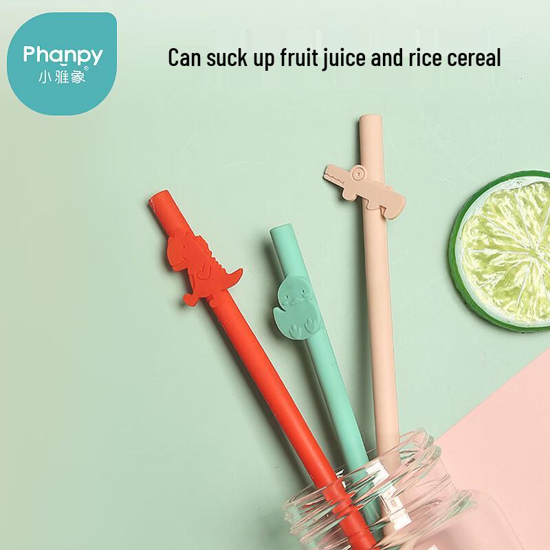 Kids  Reusable Silicone Cartoon Straws