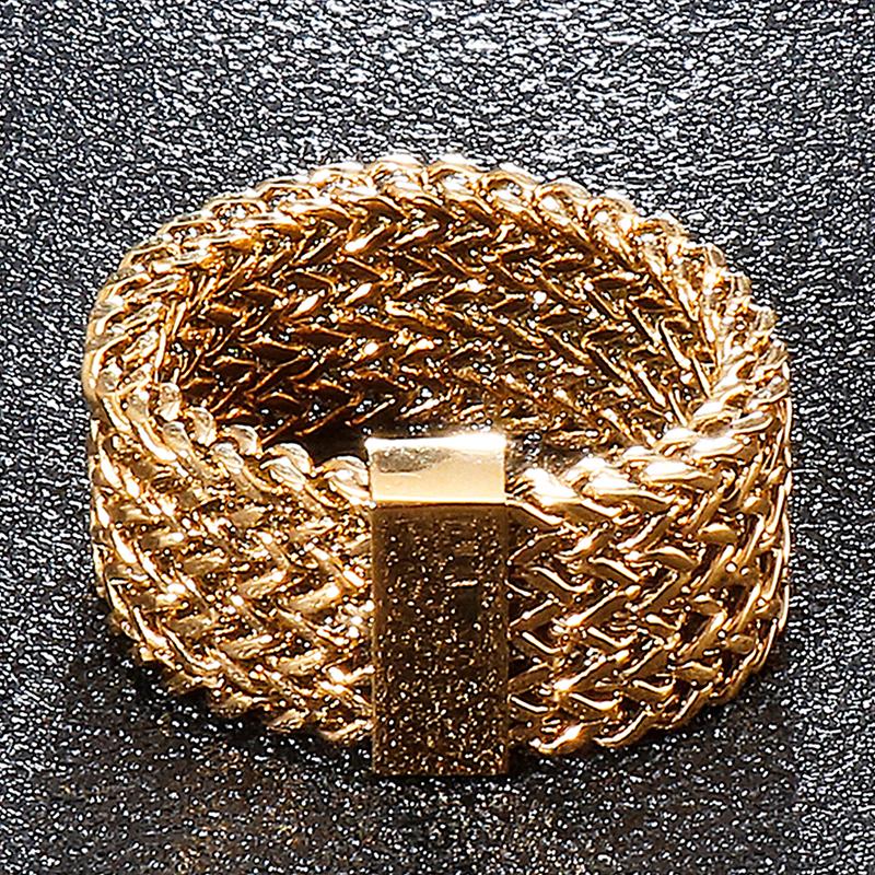 Retro rustfritt stål fiskeskala mesh båndring for menn kvinner unisex par smykker bryllup band navn graverbar