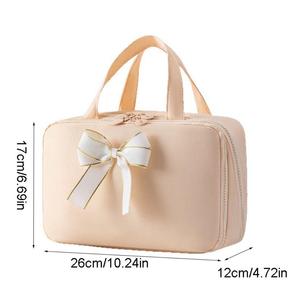 Solid Color Cosmetic Storage Bag Large Capacity Toiletries Storage Pouch  Outdoor