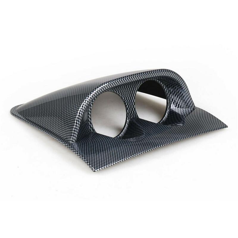 2'' 52Mm Carbon Fiber Look Dual Hole Dashboard Gauge Dash Pod Mount Holder