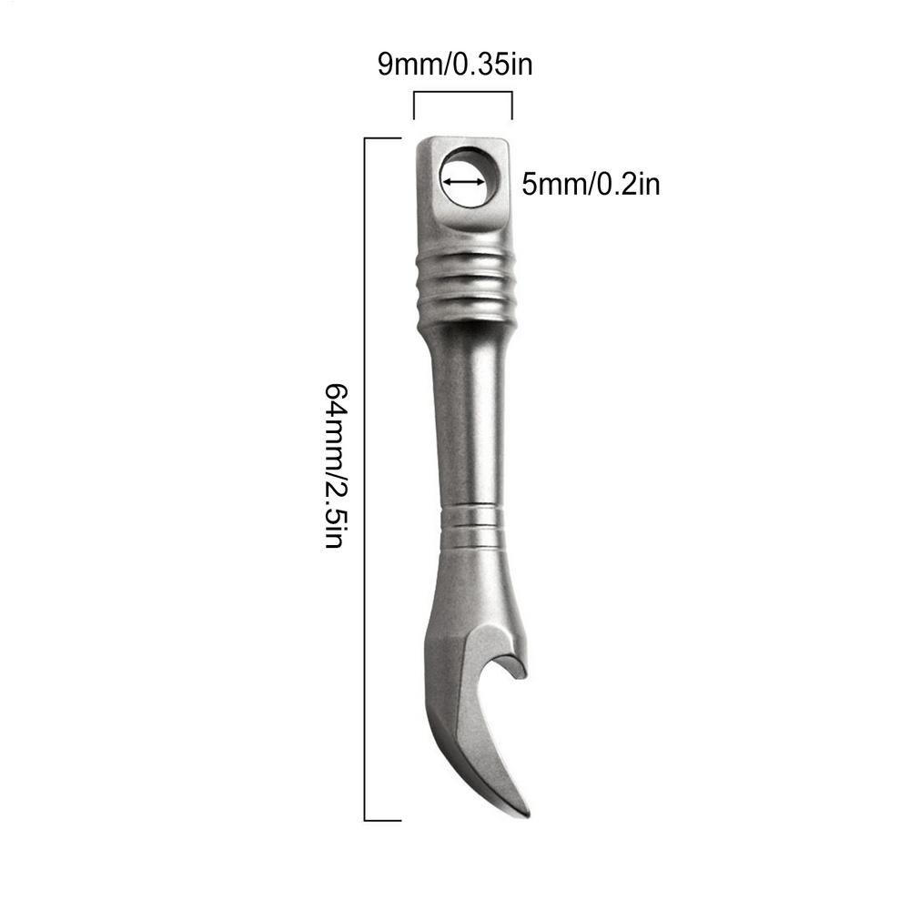 Mini Crowbar Titanium Alloy Nail Puller Bottle Opener Box Opener Line Cutter Multi-function Keychain Pendant Tools