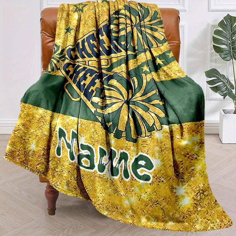 Yellow Cheerleaders Customize Your Name Blanket Warm Comfortable And Soft Blankets Are Suitable For Home Lunch Break Blanket Office Sofa Sofa Gift To