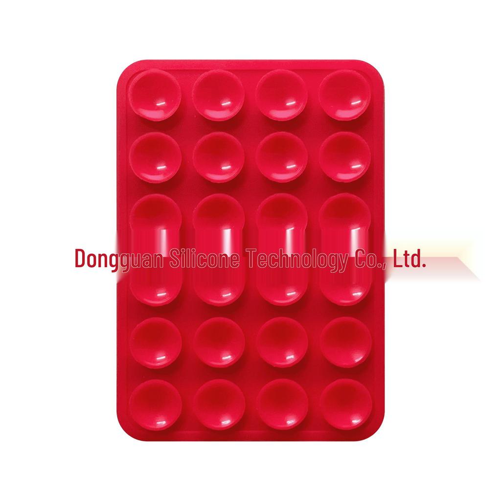 Black Silicone Anti-Slip Phone Stand: 24 Portable, Minimalist Suction Cup Stickers